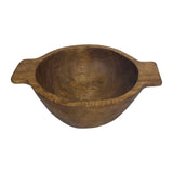 Mango Wood Round Bowl with Wood Handles