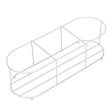 Creative Co-Op Farmhouse Ceramic Metal Holder, Grey and White Crocks