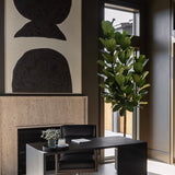 U Desk Oak Black (Lifestyle View)