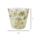 Enameled Flower Hurricane - Lrg