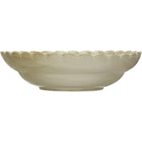 Creative Co-Op Stoneware Bowl with Scalloped Edge, Ivory