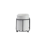 Creative Co-Op Farmhouse Ceramic Metal Holder, Grey and White Crocks