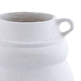 Paper Mache Vase Natural White Dia 8.46"
