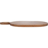 Creative Co-Op Oval Acacia Wood Oval Cheese and Cutting Board with Handle, Natural