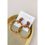Dark Brown Bamboo Statement Drop Earrings