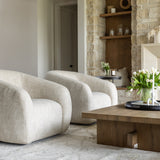 Isaac Rubbed Light Oak Coffee Table | ready to ship!  (Lifestyle View)