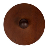 Creative Co-Op 8.25 Inches Round Stoneware Canister with Raised Dots and Acacia Wood Lid, White and Natural