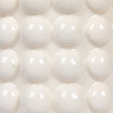 Creative Co-Op 8.25 Inches Round Stoneware Canister with Raised Dots and Acacia Wood Lid, White and Natural
