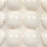 Creative Co-Op 8.25 Inches Round Stoneware Canister with Raised Dots and Acacia Wood Lid, White and Natural