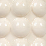 Creative Co-Op 8.25 Inches Round Stoneware Canister with Raised Dots and Acacia Wood Lid, White and Natural