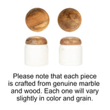 Creative Co-Op Modern Marble Canister with Wood Lid, Natural