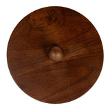 Creative Co-Op 8.25 Inches Round Stoneware Canister with Raised Dots and Acacia Wood Lid, White and Natural