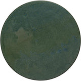 Creative Co-Op Stoneware Pedestal, Matte Green Reactive Glaze Decorative Accents, 12" L x 12" W x 4" H
