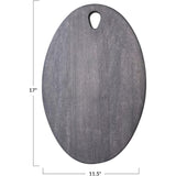 Creative Co-Op Oval Wood Charcuterie Handle, Gray Cheese/Cutting Board