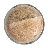 Creative Co-Op Modern Marble Canister with Wood Lid, Natural