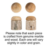 Creative Co-Op Modern Marble Canister with Wood Lid, Natural
