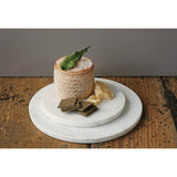 Creative Co-Op Elegant Marble Round Cheese Board, Beige