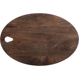 Creative Co-Op Oval Wood Charcuterie Handle, Gray Cheese/Cutting Board