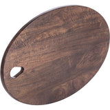 Creative Co-Op Oval Wood Charcuterie Handle, Gray Cheese/Cutting Board