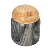 Creative Co-Op Modern Marble Canister with Wood Lid, Natural