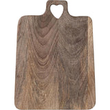 Creative Co-Op Mango Wood Cheese/Cutting Board with Heart Shaped Handle, Natural