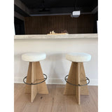 Damon Durham Cream Swivel Bar + Counter Stool