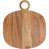Creative Co-Op Oval Acacia Wood Oval Cheese and Cutting Board with Handle, Natural