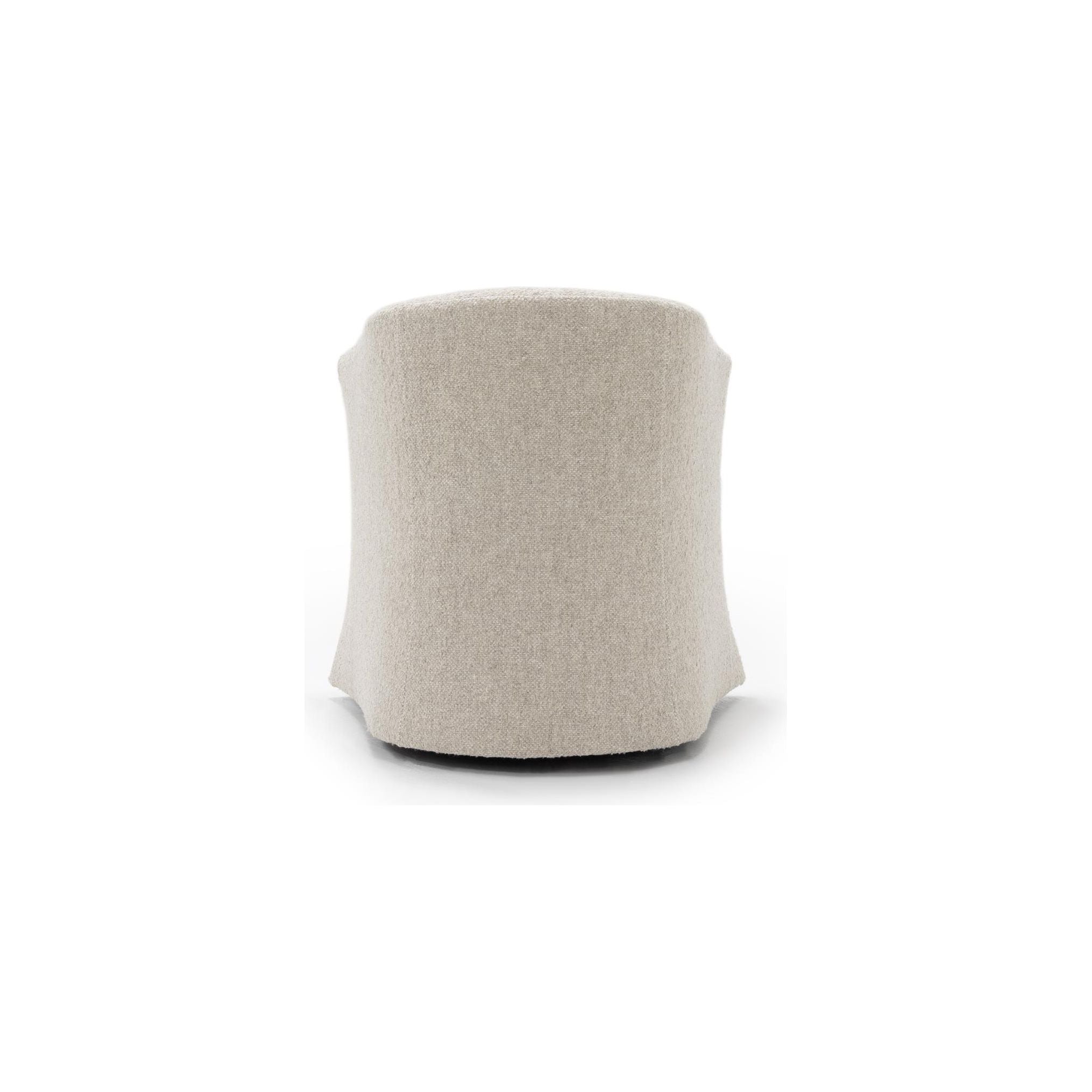 The Axelle Swivel Chair by Verellen is a modern classic with a low, curved back that go into gorgeous thin arms. This is bench-crafted in their North Carolina atelier. It features: Amethyst Home provides interior design, new home construction design consulting, vintage area rugs, and lighting in the San Diego metro area.