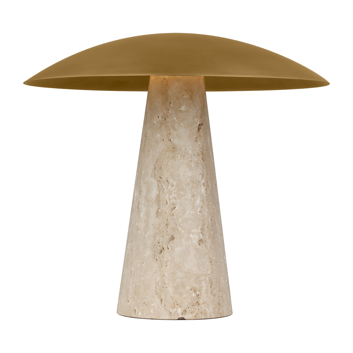 Featuring Aegis Medium Travertine Table Lamp Natural Brass/Natural Travertine by Visual Comfort at Amethyst Home. The Aegis Medium Table Lamp by Sean Lavin seamlessly blends contemporary design and organic beauty. Each fixture is meticulously crafted from authentic natural stone or natural brass, ensuring a unique and exquisite finish that adds a touch of sophistication to any ro. Amethyst Home provides interior design, new construction, custom furniture, and area rugs in the Alpharetta metro area