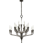 Featuring Aiden Large Chandelier by Visual Comfort at Amethyst Home. Effortlessly combining mid-century and medieval elements, Chapman & Myers' Aiden showcases hammered steel, manipulated with traditional hand-applied techniques to enhance its unexpected textures. The sculptural silhouettes boast details inspired by calla lilies that lend an organic touch.  Amethyst Home provides interior design, new home construction design consulting, vintage area rugs, and lighting in the Scottsdale metro area.
