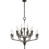 Featuring Aiden Large Chandelier by Visual Comfort at Amethyst Home. Effortlessly combining mid-century and medieval elements, Chapman & Myers' Aiden showcases hammered steel, manipulated with traditional hand-applied techniques to enhance its unexpected textures. The sculptural silhouettes boast details inspired by calla lilies that lend an organic touch.  Amethyst Home provides interior design, new home construction design consulting, vintage area rugs, and lighting in the Scottsdale metro area.