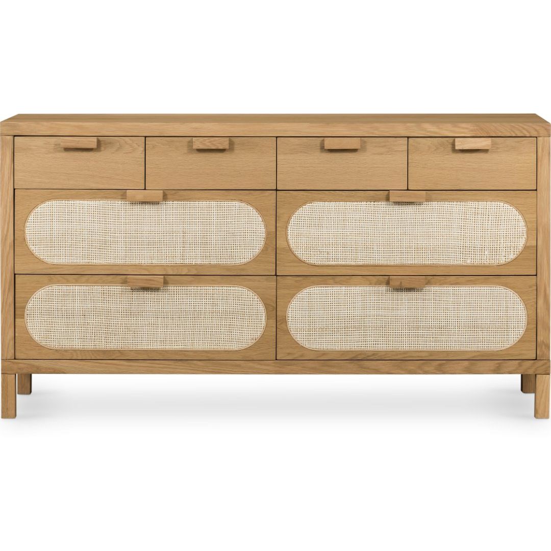 Commode à 8 tiroirs Allegra - Canne naturelle | prêt pour l'expédition!