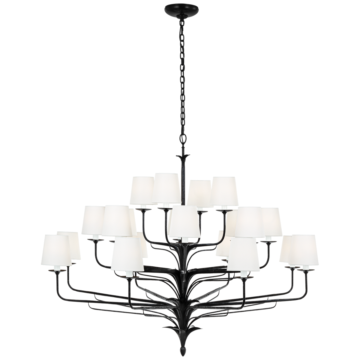 Amalfi 50" Three-Tiered Chandelier Waxed Black | ready to ship!