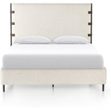 Featuring Anderson Knoll Natural Bed by Four Hands at Amethyst Home. Bring texture into play. Upholstered in a performance fabric in a classic cream-colored boucle for Knoll Natural with decorative leather straps adding a material-driven touch with contrast. Standard box spring required.
Sizes:
King : 81.50"W x 85"L x 55"HInterior dimensions for a  king mattress: 76.75" x 80.75" x 2"
Queen : 65. Amethyst Home provides interior design services, furniture, rugs, and lighting in the Omaha metro area.