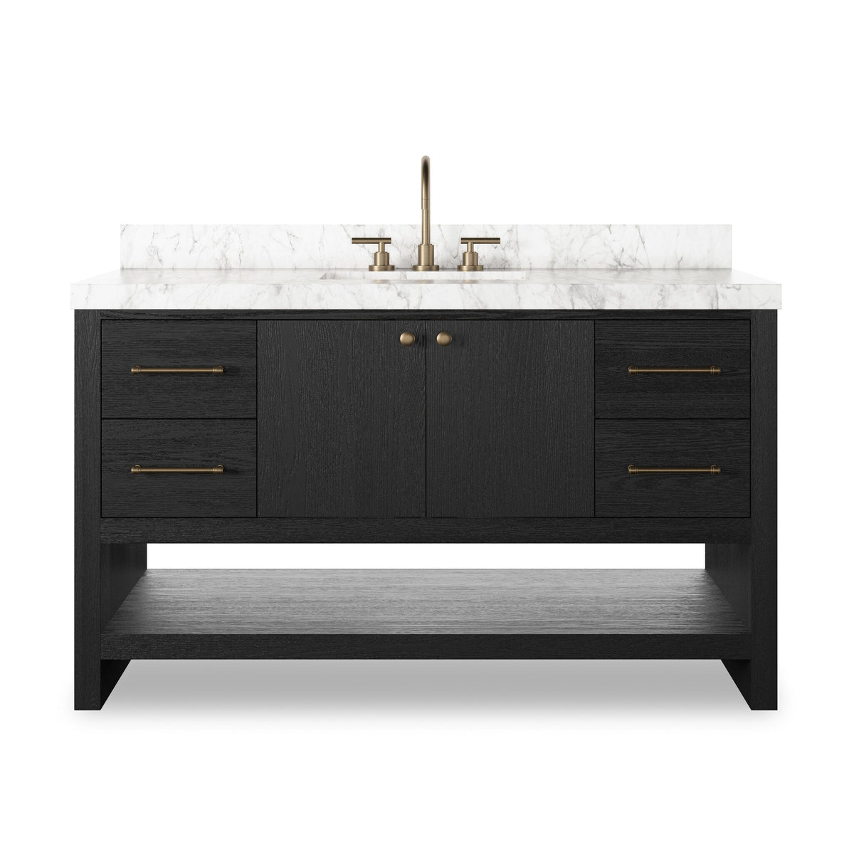 Anthem Black Wash Oak Veneer Single Wide Vanity | ready to ship!
