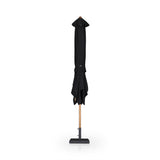 Baska Outdoor Rectangular Umbrella - Fine Sanded Teak-Fsc / Arashi Black - Arashi Black | shipping 10/25/2026