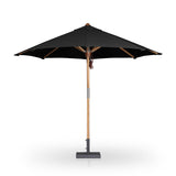 Baska Outdoor Round Umbrella - Fine Sanded Teak-Fsc / Arashi Black - Arashi Black