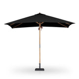 Baska Outdoor Rectangular Umbrella - Fine Sanded Teak-Fsc / Arashi Black - Arashi Black | shipping 10/25/2026