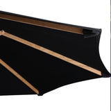 Baska Outdoor Round Umbrella - Fine Sanded Teak-Fsc / Arashi Black - Arashi Black
