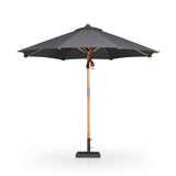 Baska Outdoor Round Umbrella - Fine Sanded Teak-Fsc / Arashi Graphite - Arashi Graphite