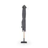 Baska Outdoor Rectangular Umbrella - Fine Sanded Teak-Fsc / Arashi Graphite - Arashi Graphite | shipping 08/14/2026