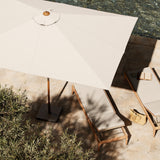 Baska Outdoor Rectangular Umbrella - Fine Sanded Teak-Fsc / Arashi Salt - Arashi Salt | shipping 10/10/2026