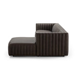 Featuring Augustine Deacon Wolf 2-Piece Sectional by Four Hands at Amethyst Home. A dramatically channeled sofa wrapped in a dark top-grain leather creates a mature, clean look inspired by modern menswear. Two-piece sectional with right arm-facing chaise, perfectly sized for smaller spaces.Left ChaiseOverall Dimensions: 126.00"w x 64.00"d x 26.50"hWeight: 189.59 lbsRight ChaiseOv. Amethyst Home provides interior design, new construction, custom furniture, and area rugs in the Scottsdale metro area