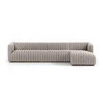 Featuring Augustine Orly Natural 2-Piece Sectional by Four Hands at Amethyst Home. A dramatically channeled sofa with textural grey upholstery offers a crisp, clean look inspired by modern menswear. Two-piece sectional with right arm-facing chaise, sized for larger spaces.Left ChaiseOverall Dimensions: 126.00"w x 64.00"d x 26.50"hWeight: 189.59 lbsRight ChaiseOverall Dimensions: 126.. Amethyst Home provides interior design, new construction, custom furniture, and area rugs in the Boston metro area