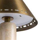 Azra Cordless Table Lamp - Aged Antique Brass Iron - Cream Italian Marble | shipping 10/15/2026