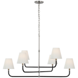 Featuring Basden Extra Large Three Tier Chandelier Polished Nickel and Black Rattan by Visual Comfort at Amethyst Home. Elevate your space with our Basden Extra Large Three Tier Chandelier. This exquisite piece features a polished nickel frame with a striking black rattan accent, creating a luxurious and sophisticated atmosphere. Illuminate any room with this elegant chandelier. Amethyst Home provides interior design, new construction, custom furniture, and area rugs in the Laguna Beach metro area