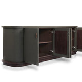Berlin Media Console - Dark Green Lacquered Linen