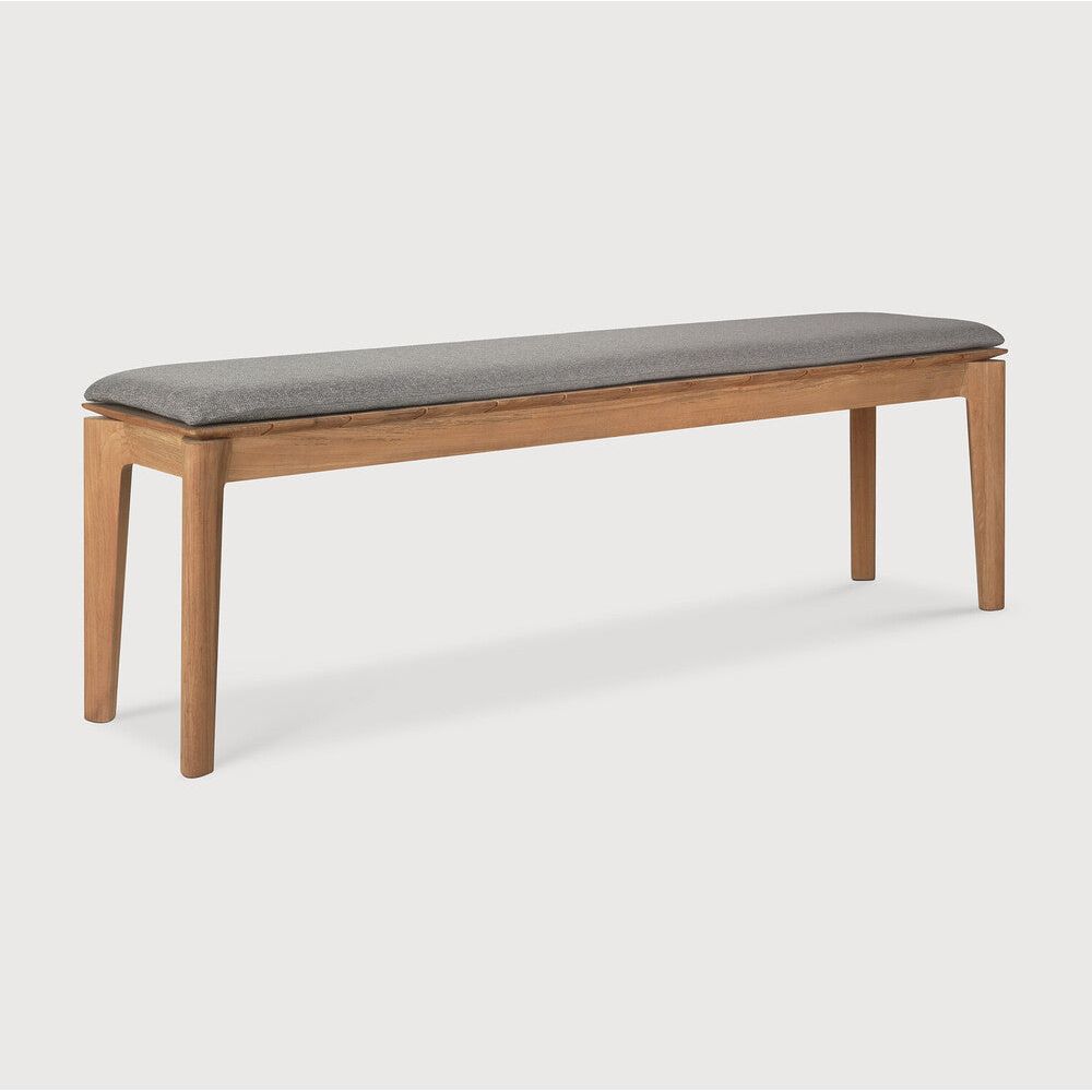 Featuring Bok Mocha Teak Outdoor Bench by Ethnicraft at Amethyst Home. Reminiscent of a goat's curved horns, the Bok collection combines sculptural elegance and contemporary crafting into a graceful and airy form. Taking the quality design of the Bok collection outdoors, the Bok outdoor bench pairs perfectly with the Bok dining table, but also as a standalone outdoor seating op. Amethyst Home provides interior design, new construction, custom furniture, and area rugs in the Laguna Beach metro area