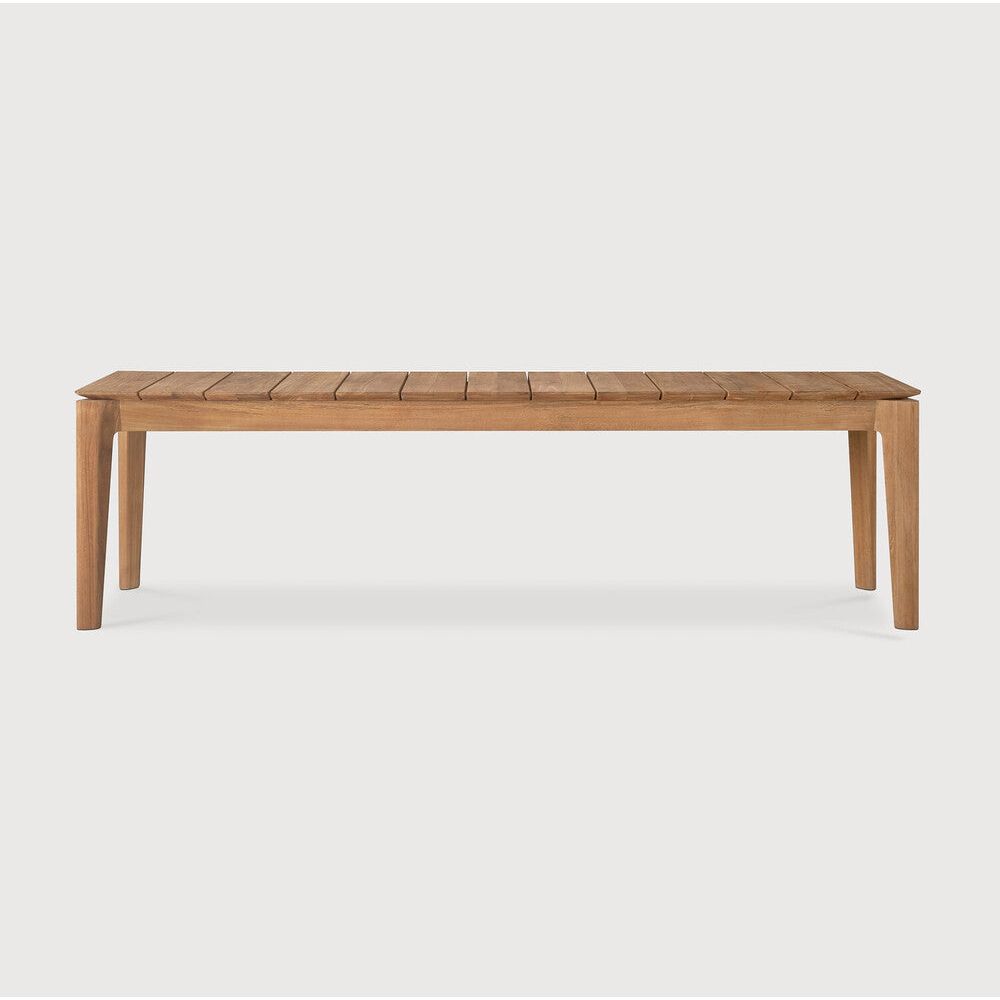 Featuring Bok No Cushion Teak Outdoor Bench by Ethnicraft at Amethyst Home. Reminiscent of a goat's curved horns, the Bok collection combines sculptural elegance and contemporary crafting into a graceful and airy form. Taking the quality design of the Bok collection outdoors, the Bok outdoor bench pairs perfectly with the Bok dining table, but also as a standalone outdoor seating. Amethyst Home provides interior design, new construction, custom furniture, and area rugs in the Washington metro area