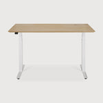 Featuring Bok White Us Oak Adjustable Desk by Ethnicraft at Amethyst Home. The Bok adjustable desk was designed with the importance of health and good posture in mind. The motorised system in its legs allows the tabletop to be elevated to the height of your liking. That way, you can easily switch between sitting and standing throughout the workday. Choose between white or black metal . Amethyst Home provides interior design, new construction, custom furniture, and area rugs in the Omaha metro area